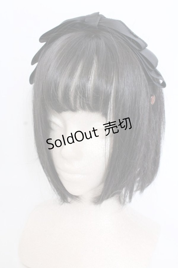 画像1: ｍ petit by misako / NiNA'S コラボカチューシャ  クロ O-25-04-02-079-LO-AC-IG-OS (1)