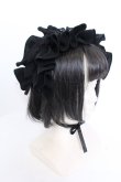 画像2: MARBLE / ボリュームフリル＆レースヘッドドレス  ブラック O-25-04-02-080-GO-AC-IG-OS (2)