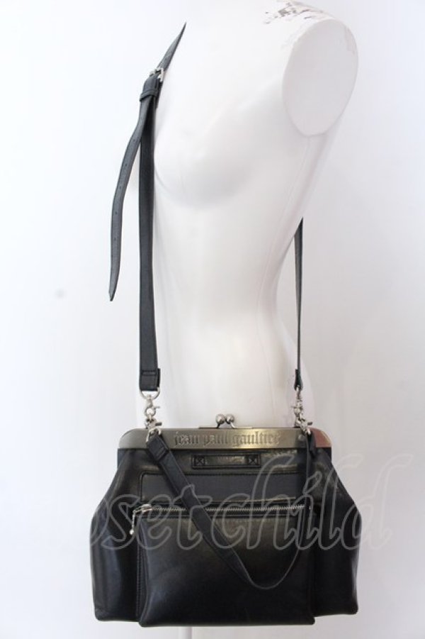 画像2: Jean Paul GAULTIER / メタルプレートがま口バッグ  ブラック O-25-04-02-006-GO-BG-OW-OS (2)