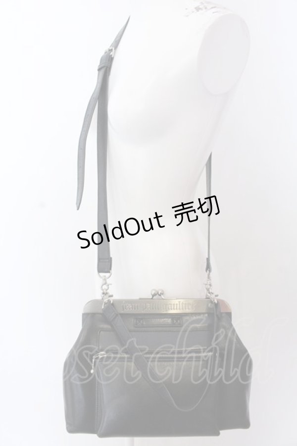 画像2: Jean Paul GAULTIER / メタルプレートがま口バッグ  ブラック O-25-04-02-006-GO-BG-OW-OS (2)