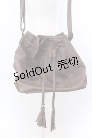 画像: axes femme / パンチング巾着バッグ  ブラウン O-25-04-02-007-AX-BG-OW-OS