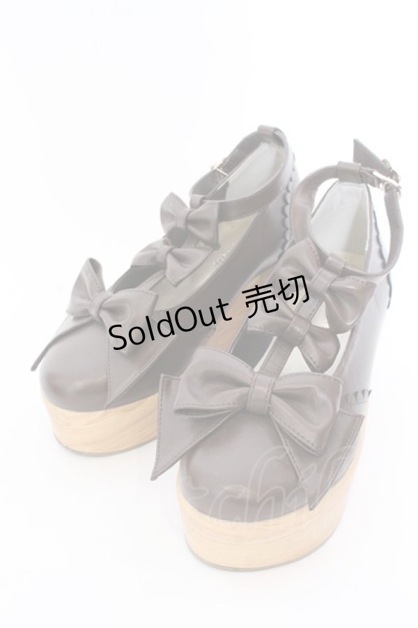 画像1: axes femme kawaii / トリプルリボンシューズ M ブラウン O-25-04-02-024-AX-SH-OW-OS (1)