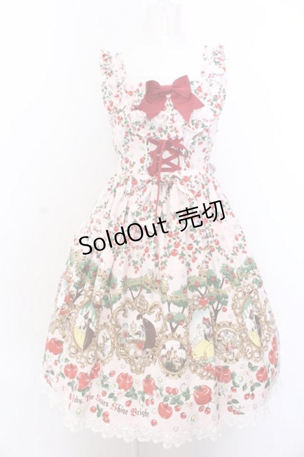 画像1: BABY,THE STARS SHINE BRIGHT / 白雪姫〜りんごの森の物語〜柄ジャンパースカートII  ピンク O-25-04-04-028-BA-OP-OW-OS (1)