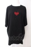 画像1: BACKSTAGE PASS / SPIDER WEBラインストーン ビッグシルエット Tシャツ F ブラック×レッド O-25-04-04-042-PU-TO-OW-OS (1)