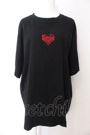 画像: BACKSTAGE PASS / SPIDER WEBラインストーン ビッグシルエット Tシャツ F ブラック×レッド O-25-04-04-042-PU-TO-OW-OS