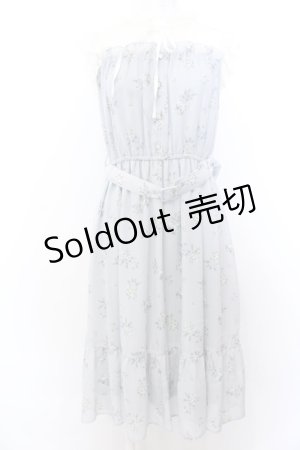 画像: axes femme / レース切替花柄ワンピース M サックス O-25-04-04-056-AX-OP-OW-OS