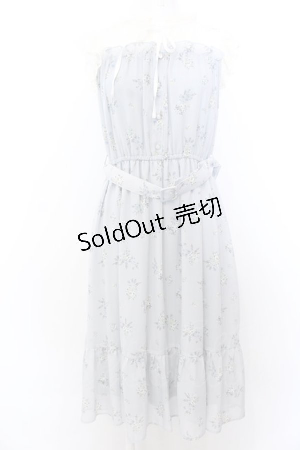画像1: axes femme / レース切替花柄ワンピース M サックス O-25-04-04-056-AX-OP-OW-OS (1)