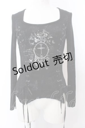 画像: h.naoto Blood / クロスptレースアップカットソー  ブラック O-25-04-04-063-HN-TO-OW-OS