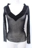 画像1: Jean Paul GAULTIER　FEMME / パワーネットVネックトップス 40 ブラック O-25-04-04-066-GO-TO-OW-OS (1)