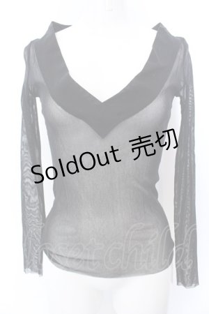 画像: Jean Paul GAULTIER　FEMME / パワーネットVネックトップス 40 ブラック O-25-04-04-066-GO-TO-OW-OS