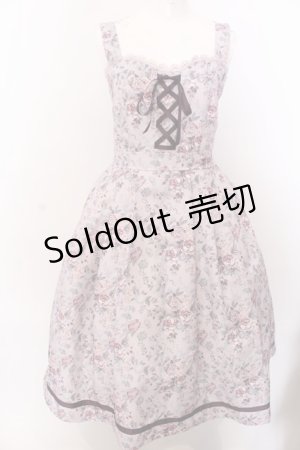 画像: axes femme / ロマンティックローズ柄ジャンパースカート F ピンク O-25-04-04-075-AX-OP-OW-OS