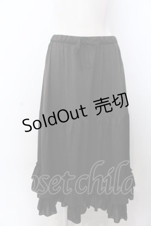 画像: axes femme kawaii / ミディフリルペチスカート M クロ O-25-04-04-076-AX-SK-OW-OS
