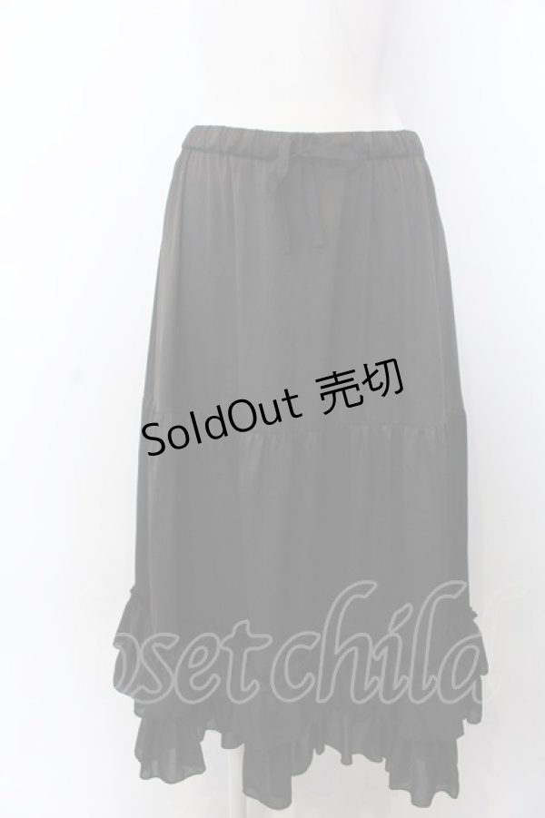 画像1: axes femme kawaii / ミディフリルペチスカート M クロ O-25-04-04-076-AX-SK-OW-OS (1)