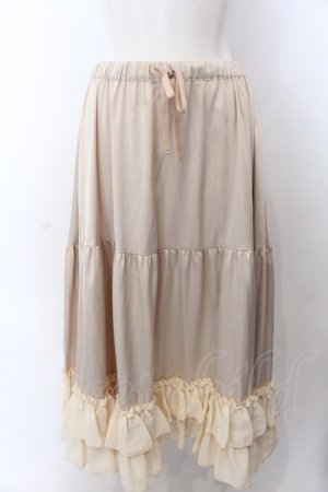 画像: axes femme kawaii / ミディフリルペチスカート M ベージュ O-25-04-04-078-AX-SK-OW-OS