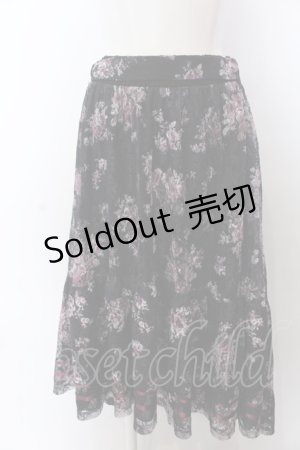 画像: axes femme / フラワーレーススカート F クロ O-25-04-04-081-AX-SK-OW-OS
