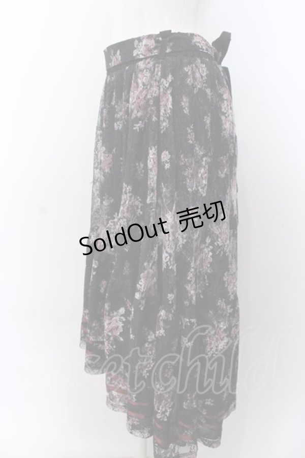画像2: axes femme / フラワーレーススカート F クロ O-25-04-04-081-AX-SK-OW-OS (2)