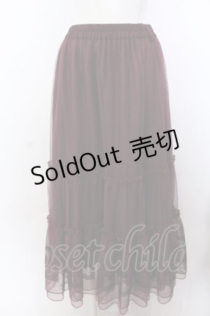 画像: axes femme / 額縁刺繍チュールスカート F ワイン O-25-04-04-082-AX-SK-OW-OS