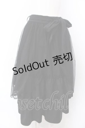画像: axes femme / チュール×ティアードスカート F クロ O-25-04-04-083-AX-SK-OW-OS