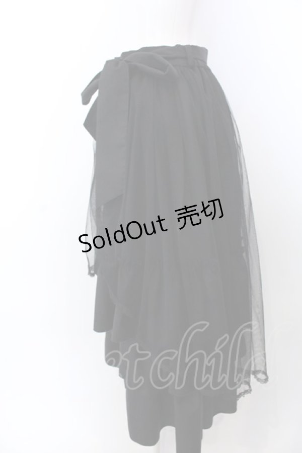 画像2: axes femme / チュール×ティアードスカート F クロ O-25-04-04-083-AX-SK-OW-OS (2)