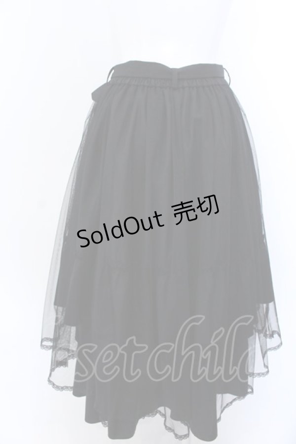 画像3: axes femme / チュール×ティアードスカート F クロ O-25-04-04-083-AX-SK-OW-OS (3)