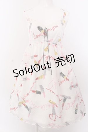 画像: MILK / ラブ・ルージュスリップドレス  ホワイトベース O-25-04-04-094-ML-OP-OW-OS