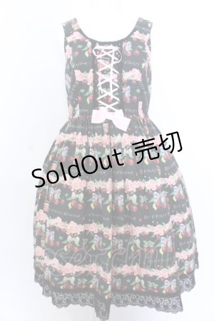 画像: LIEF / Cherry blossomジャンパースカート L〜XL クロ O-25-04-04-101-LO-OP-OW-OS