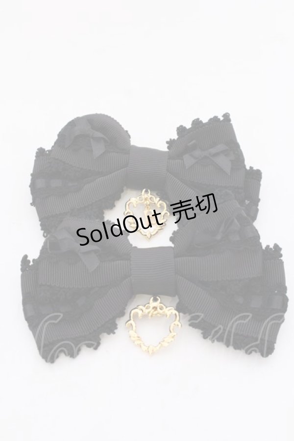 画像1: BABY,THE STARS SHINE BRIGHT / Mignonette Fleurie サテンリボンクリップ  クロ O-25-04-04-109-BA-AC-IG-OS (1)