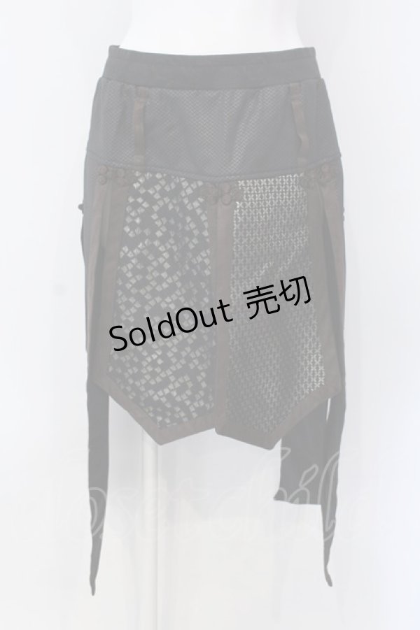 画像1: Qutie Frash / チャイナラップスカート  ブラウン O-25-04-05-028-QU-SK-OW-ZI (1)