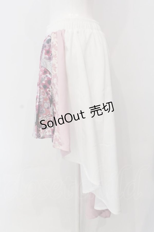 画像2: Qutie Frash / 和柄プリーツスカート  ピンク O-25-04-05-029-QU-SK-OW-OS (2)