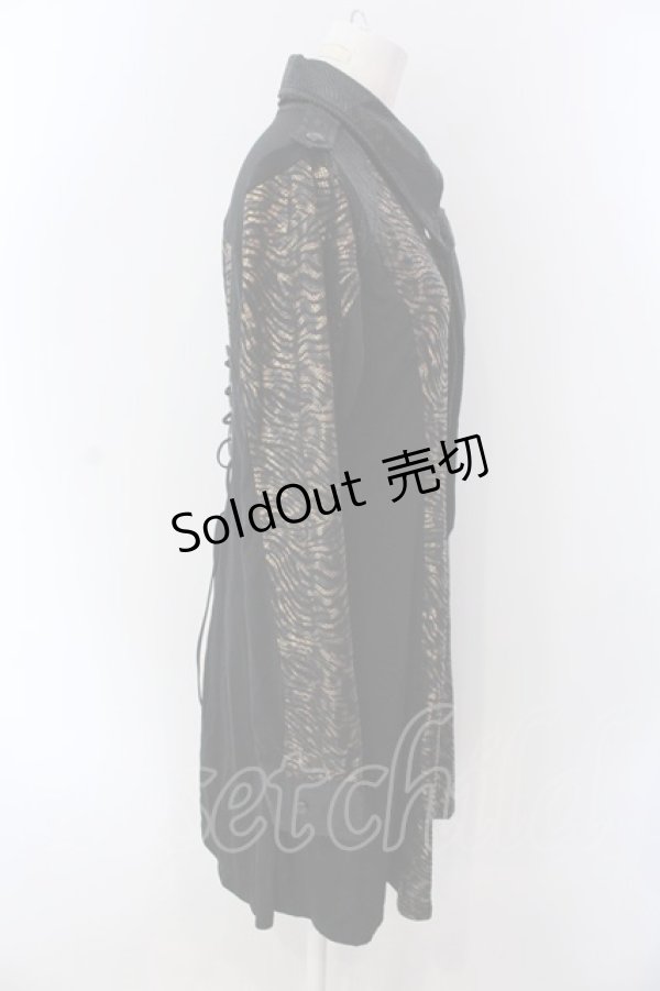 画像3: Qutie Frash / ネクタイ付きシャツワンピース  ブラック×ゴールド O-25-04-05-003-QU-SK-OW-OS (3)