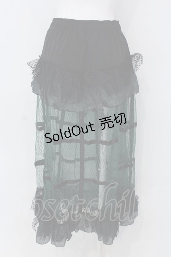 画像4: Qutie Frash / メッシュロングスカート  グリーン O-25-04-05-032-QU-SK-YM-ZI (4)