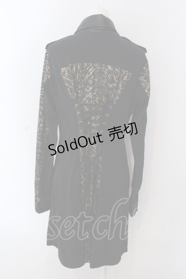 画像4: Qutie Frash / ネクタイ付きシャツワンピース  ブラック×ゴールド O-25-04-05-003-QU-SK-OW-OS (4)
