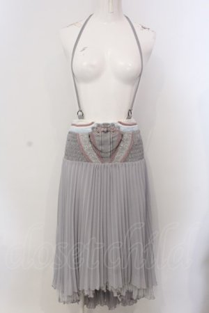 画像: Ozz oneste / 流水羽衣天女プリーツスカート  グレー O-25-04-05-039-OO-SK-OW-OS