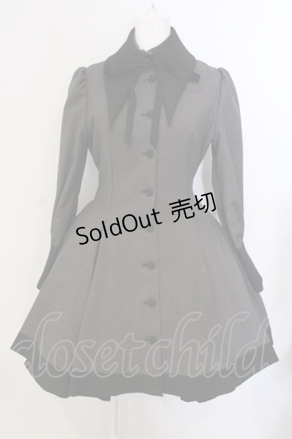 画像1: ATELIER BOZ / 長袖キャロルワンピース  グレー×ブラック ルナサージ O-25-04-05-045-EL-OP-IG-OS (1)