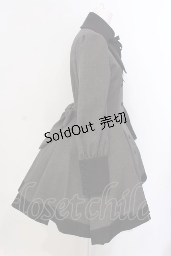 画像3: ATELIER BOZ / 長袖キャロルワンピース  グレー×ブラック ルナサージ O-25-04-05-045-EL-OP-IG-OS (3)