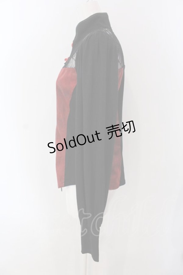 画像3: Qutie Frash / アメQ・アルマジ店限定チャイナブラウス  レッド×ブラック O-25-04-05-005-QU-BL-OW-OS (3)
