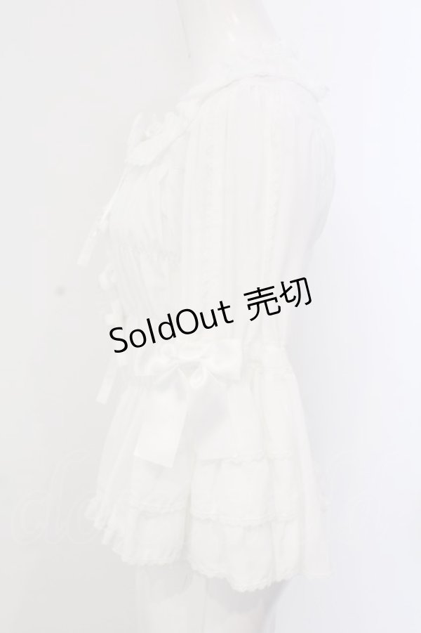 画像3: metamorphose / スクエアあきフリル姫袖ブラウス（無地） size1 クロ O-25-04-05-051-ME-BL-IG-OS (3)