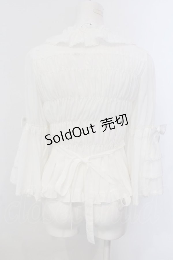 画像4: metamorphose / スクエアあきフリル姫袖ブラウス（無地） size1 クロ O-25-04-05-051-ME-BL-IG-OS (4)