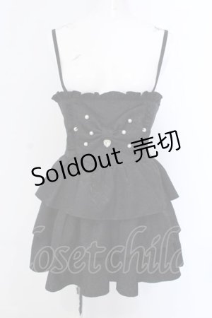画像: Ank Rouge / ジャガードティアードジャンパースカート  クロ O-25-04-05-061-CA-SK-IG-OS