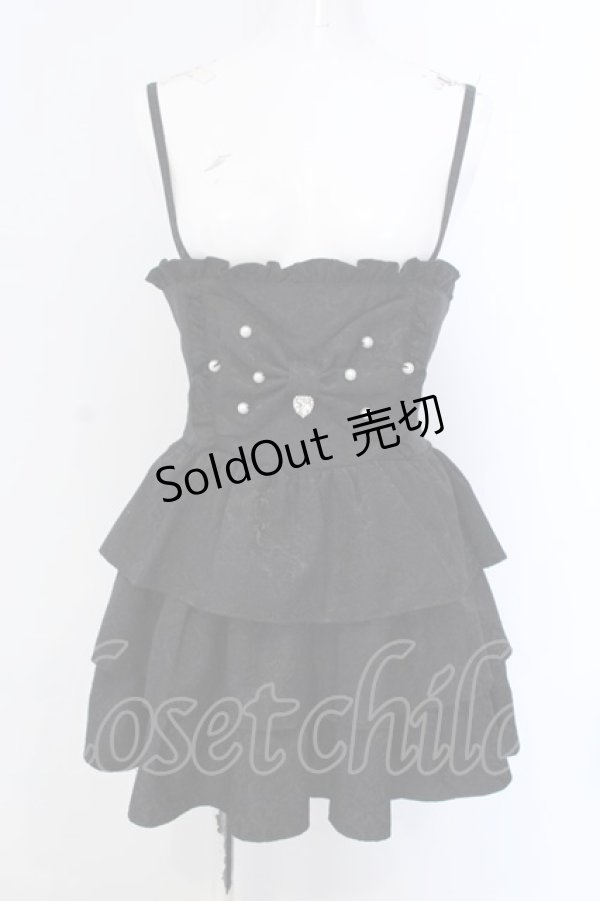 画像1: Ank Rouge / ジャガードティアードジャンパースカート  クロ O-25-04-05-061-CA-SK-IG-OS (1)