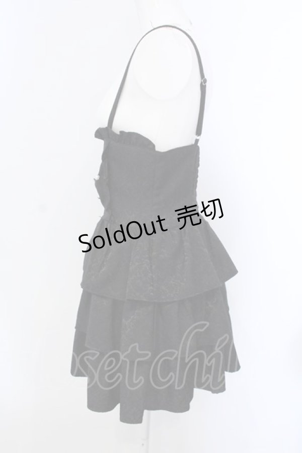 画像3: Ank Rouge / ジャガードティアードジャンパースカート  クロ O-25-04-05-061-CA-SK-IG-OS (3)