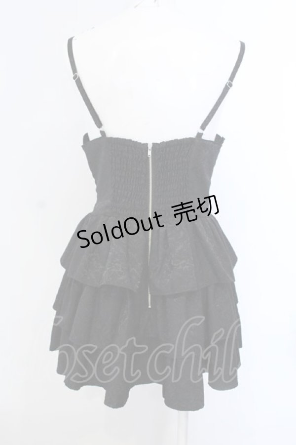 画像4: Ank Rouge / ジャガードティアードジャンパースカート  クロ O-25-04-05-061-CA-SK-IG-OS (4)