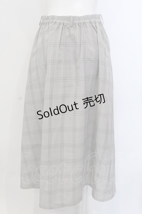画像3: axes femme / 花刺繍チェック柄スカート  ブラウン O-25-04-05-062-AX-SK-IG-OS (3)
