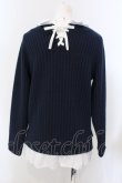 画像2: axes femme / シャツレイヤード風プルオーバー  ネイビー O-25-04-05-067-AX-TO-IG-OS (2)
