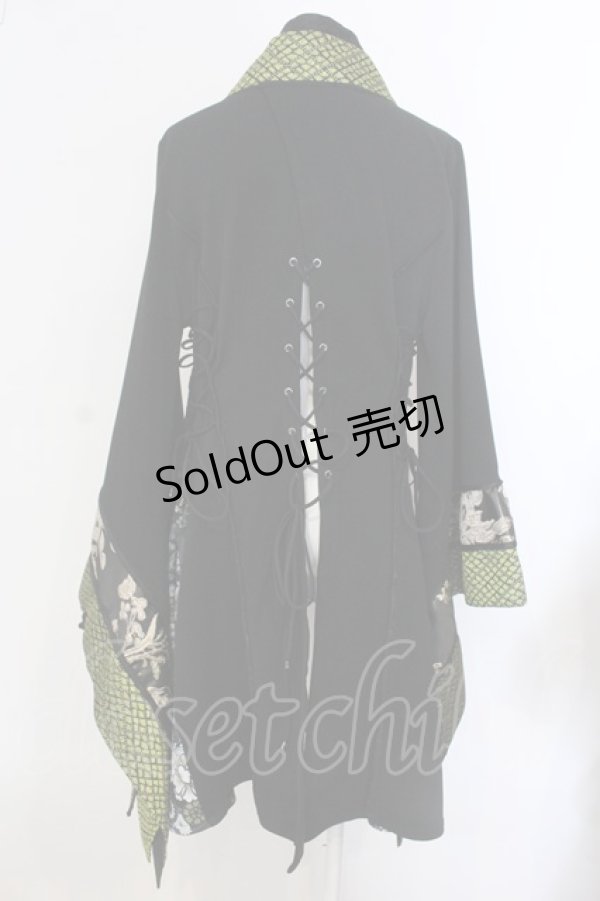 画像4: Qutie Frash / 編み上げ着物カーデ  ブラック O-25-04-05-070-QU-CO-IG-OS (4)