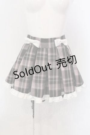 画像: Ank Rouge / チェックリボンスカパン  ピンク×ブラウン×シロ O-25-04-05-078-CA-SK-IG-OS
