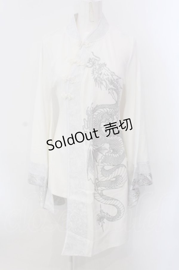画像1: Qutie Frash / 2店舗限定 チャイナチュニック  ホワイト O-25-04-05-012-QU-OP-OW-OS (1)