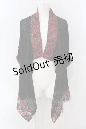 画像: Qutie Frash / 4店舗限定カーディガン  ブラックｘレッド O-25-04-05-017-QU-TO-YM-OS