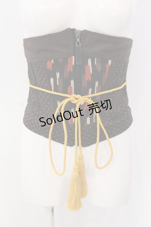 画像1: Qutie Frash / 矢絣コルセット  ブラウン O-25-04-05-018-QU-TO-YM-ZI (1)