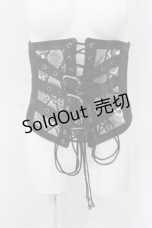 画像: Qutie Frash / G3連ベルトコルセット  ブラックｘシルバー O-25-04-05-020-QU-ZA-YM-OS